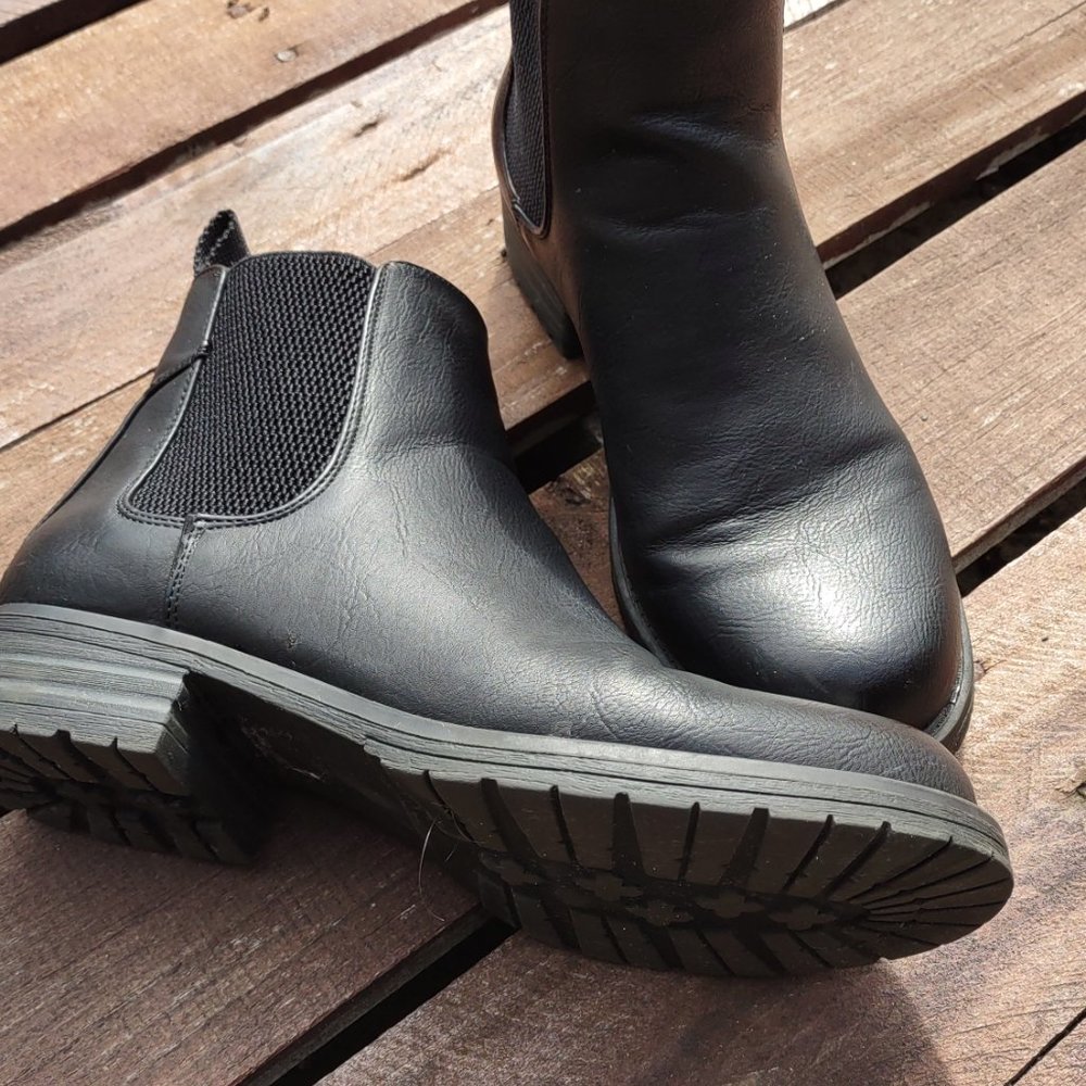 Call It Spring Black Vegan Leather Chelsea Boots